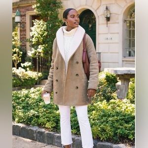 Tuckernuck Thayer Coat Womens Small Faux Shearling Pockets Warm NWT